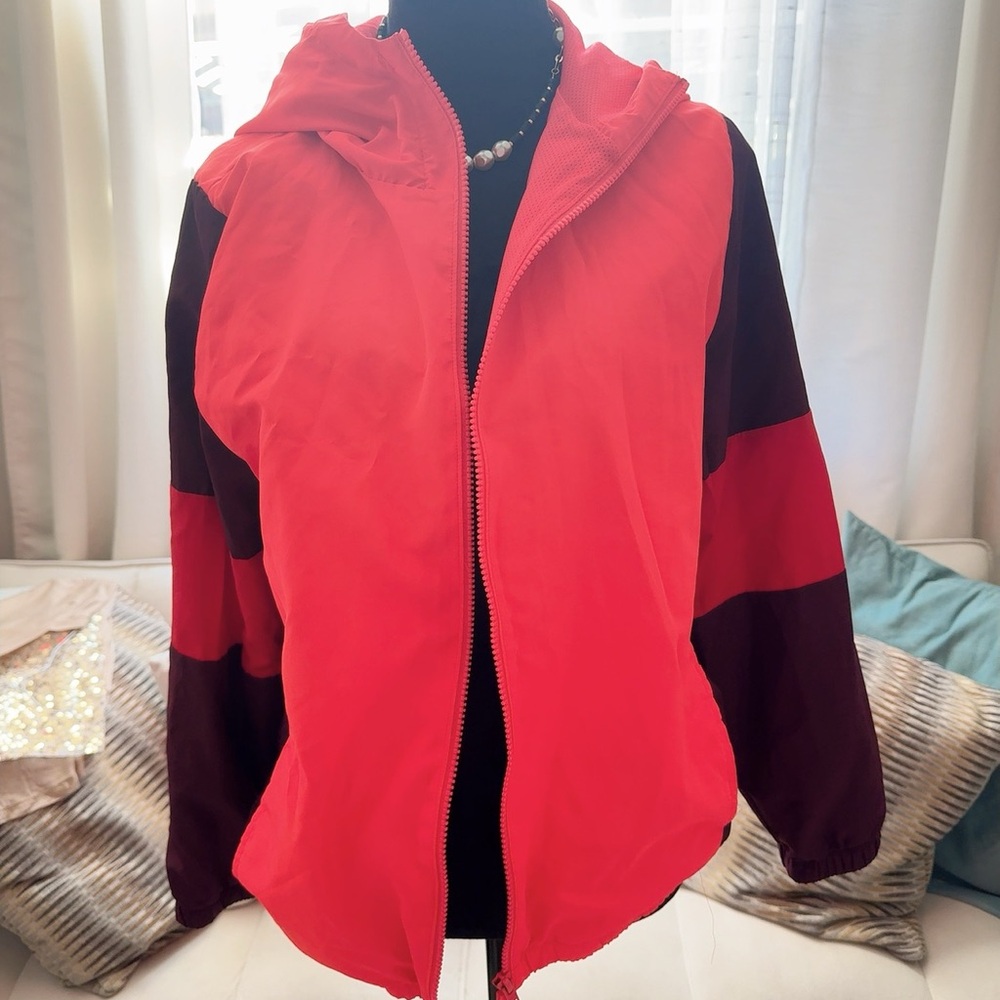 Red and Black Women's Hooded Jacket
